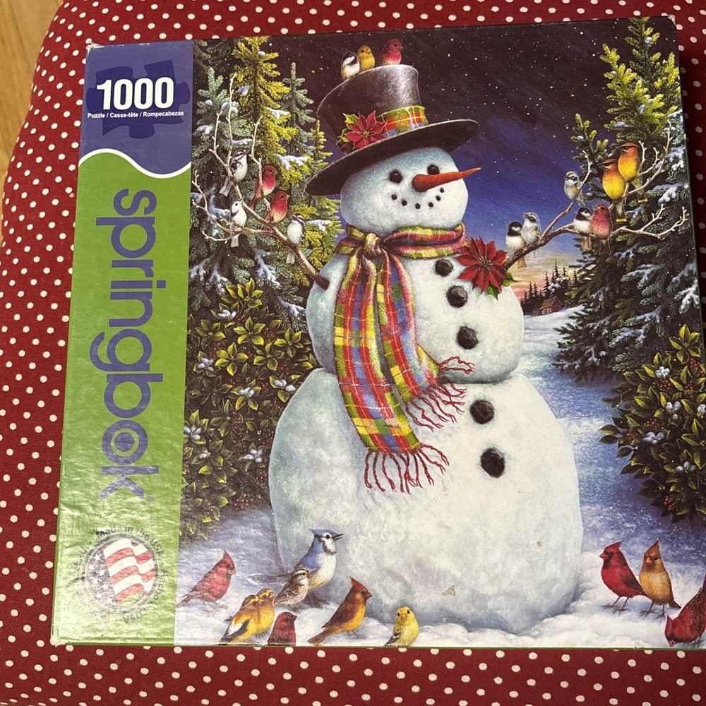 FEATHERED FRIENDS 1000 pc Puzzle CHRISTMAS SNOWMAN
